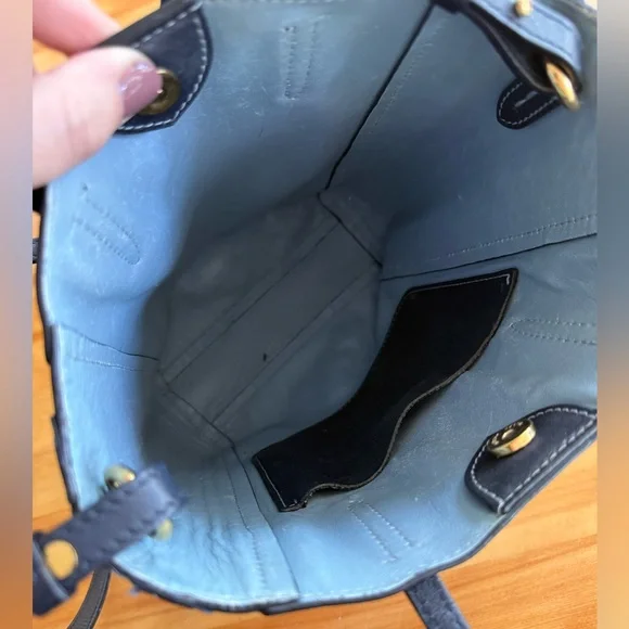 Ralph Lauren Purple Label Mini Modern Tote in Navy calfskin leather - Picture 8 of 13